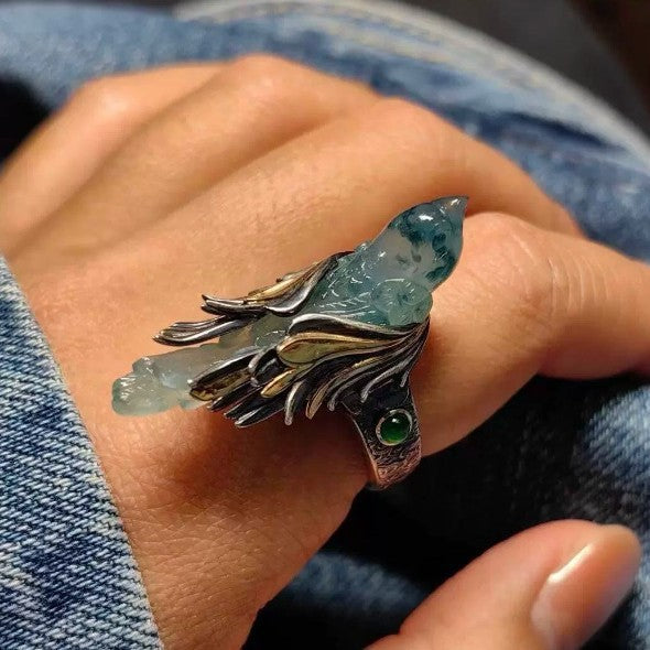 Retro Flying Bird Open Ring