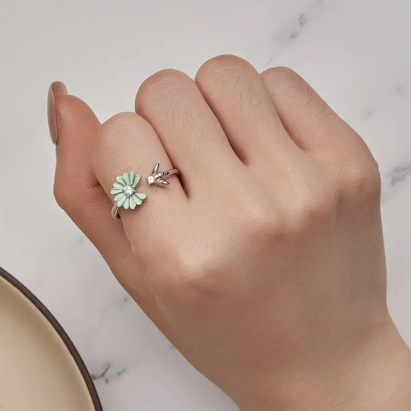 Zircon Oil-Drip Adjustable Ring