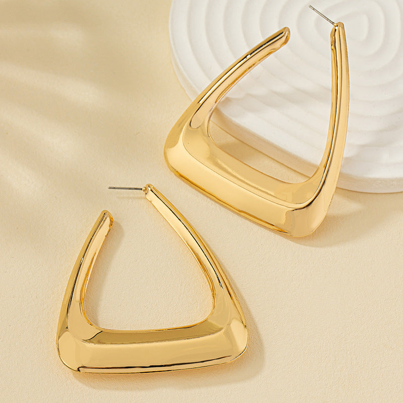 U-Shaped Geometric Metal Earrings