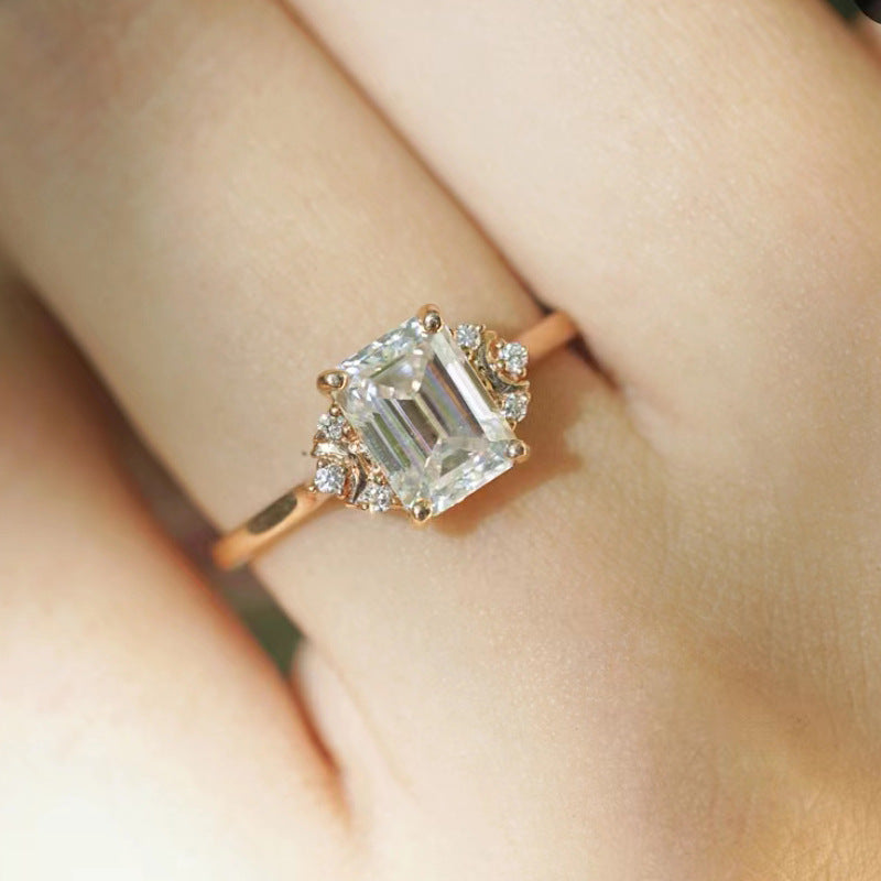 Moon Geometric Gold Ring
