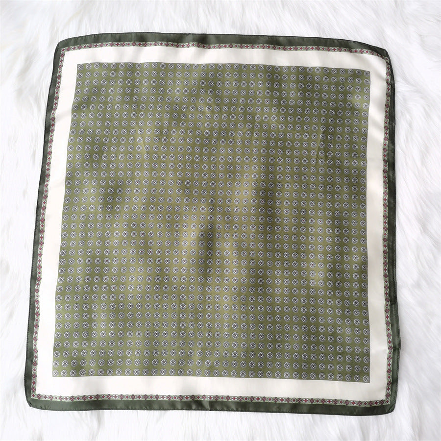 Geometric Print Silk-Effect Square Scarf