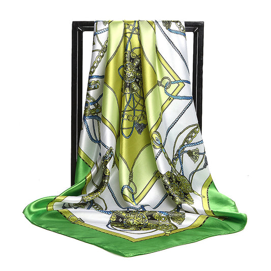 Chain-Print Silk Square Scarf