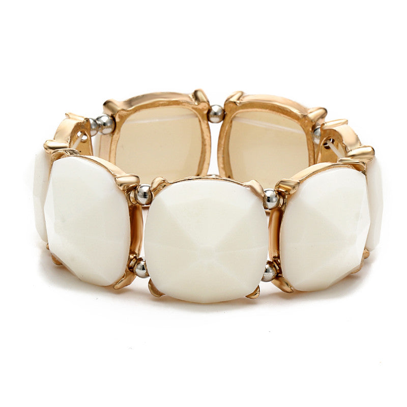 Geometric Beaded Stone Bracelet
