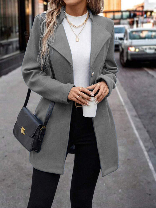 Elena Wool-Blend Coat - Double-Breasted Mid-Length
