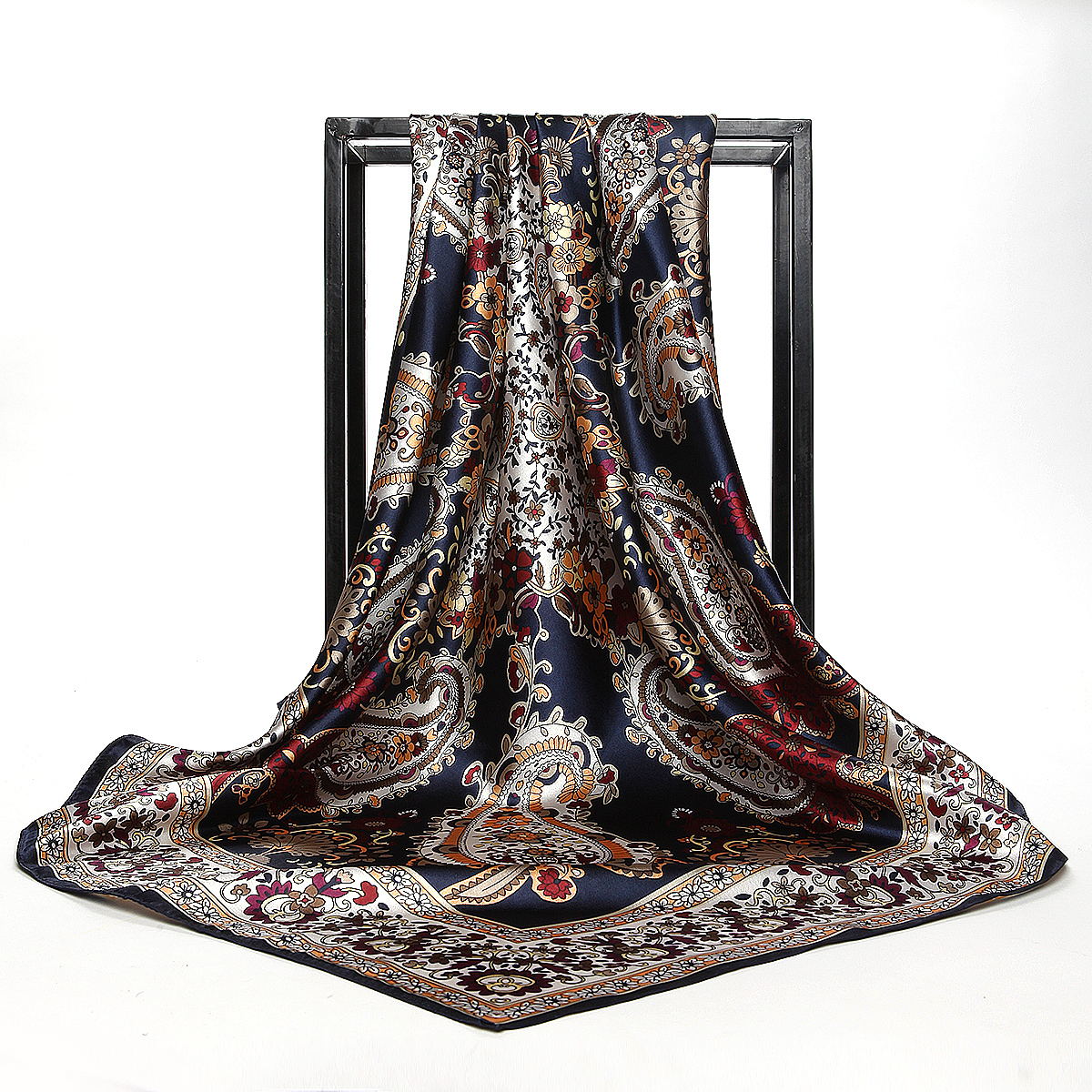 Chain-Print Silk Square Scarf