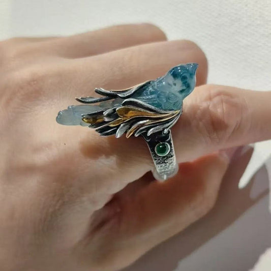 Retro Flying Bird Open Ring