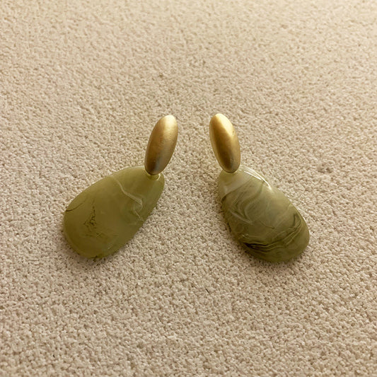 Resin Acrylic Gold-Plated Earrings