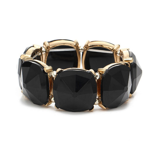 Geometric Beaded Stone Bracelet