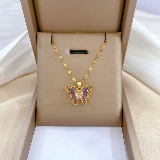 Filigree Butterfly Moon Necklace