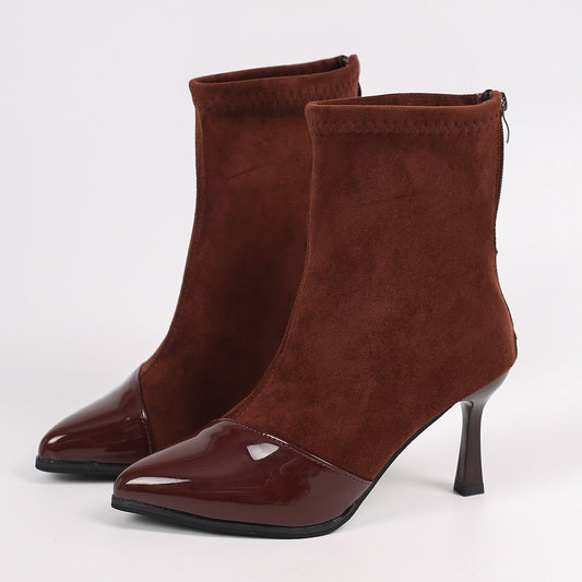 Pointed-Toe Stiletto Ankle Boots