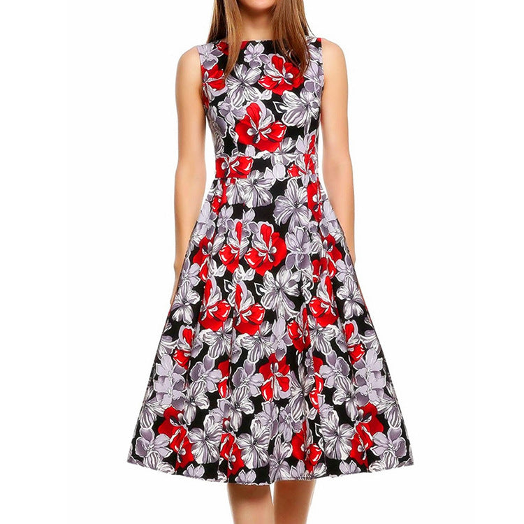 Liora Floral Midi Dress - Fit-and-Flare Sleeveless