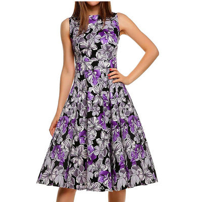 Liora Floral Midi Dress - Fit-and-Flare Sleeveless