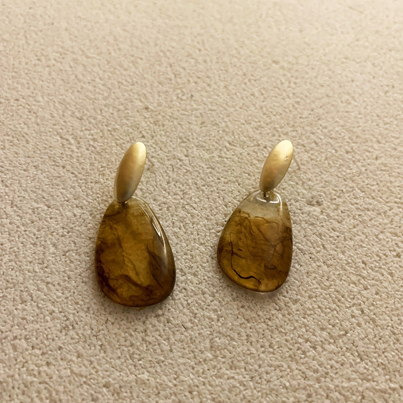 Resin Acrylic Gold-Plated Earrings