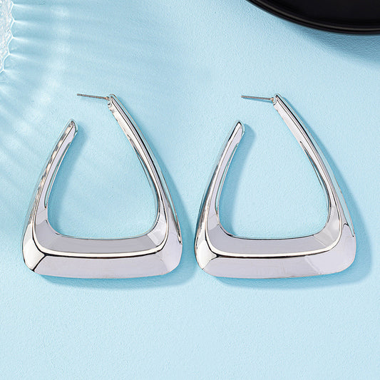 U-Shaped Geometric Metal Earrings