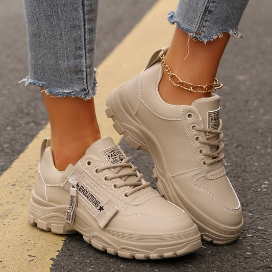 The Side-Zip Lace-Up Sneaker - Thick-Sole