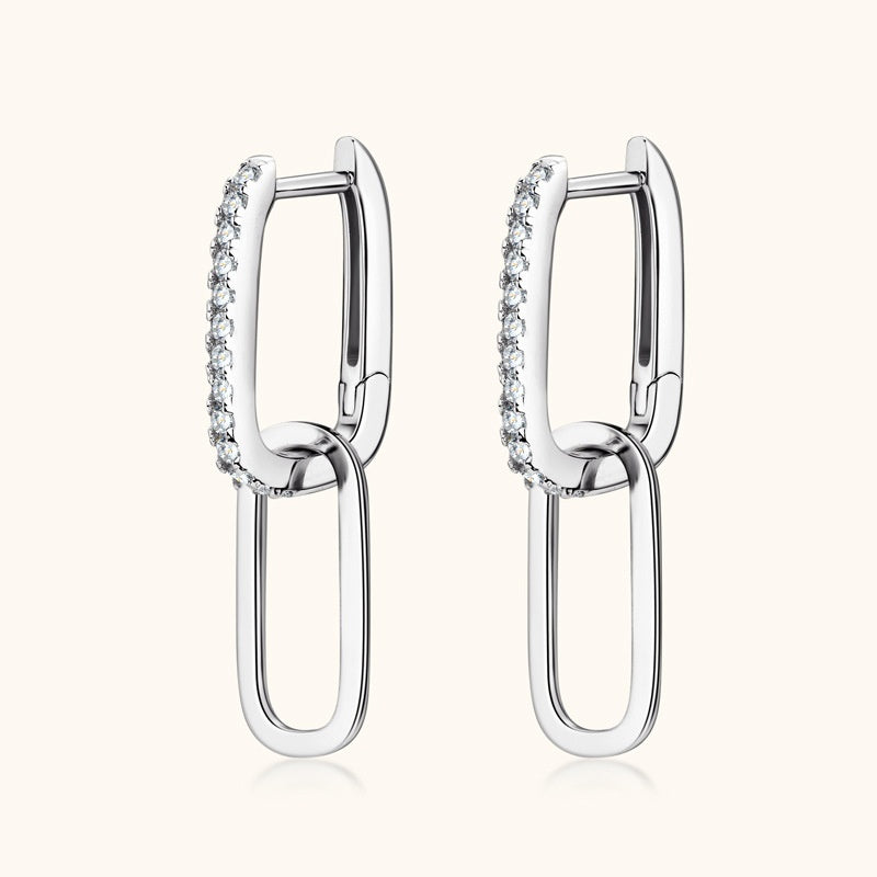 Double Ring Moissanite Earrings