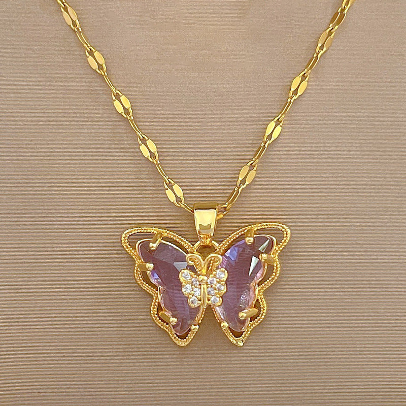 Filigree Butterfly Moon Necklace